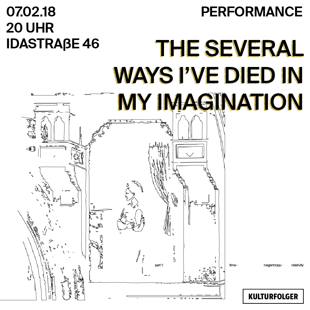 ABOUT: What began as a quiet investigation of personal anxieties has evolved into the multi-medial storytelling experience: “The Several Ways I’ve Died In My Imagination”. The texts and musical soundscapes of Sarah Reid and Tomek Kolczynski are combined with the visual works of Brigitte Fässler and Niculin Barandun to create a performance that expounds on the question: “Of what parts is my imagination composed, and how can these parts die?” Following the narration of our protagonist through a series of stories that are each representative of one of these parts – ranging from religion and race, to memory and the ability to create – we observe the storyteller die repeatedly. By identifying the elements of her life that inform her imagination, and acknowledging the ways that they are vulnerable and have been harmed, we explore what might merit the fear that the imagination as a whole can die.   https://partone.theseveralwaysivediedinmyimagination.ch/   https://parttwo.theseveralwaysivediedinmyimagination.ch/   TEXT / VOCAL Sarah Reid MUSIC Tomek Kolczynski VIDEO / PHOTO Brigitte Fässler VIDEO / ANIMATION Niculin Barandun ONLINE COORDINATION William Bejedi DESIGN / WEBSITE Julian Humm CO-PRODUCTION Daniel Wernli CO-PRODUCTION Christoph Schön MAKE-UP / BODYPAINTING Bouche Rouge alias Adelina SPECIAL THANKS TO Jannik Giger