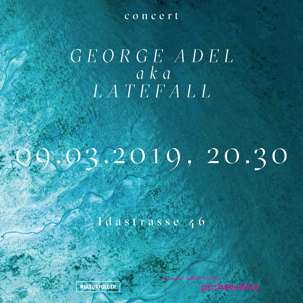 George Adel Farid aka LateFall is an Alexandria-based multi-instrumentalist and composer. His practice examines the characteristics and dispositions of sound and music in various urban and natural structures, to analyze musical and sonic serial patterns and relations formed by human, machine or chance. George is Pro-Helvetia studio resident in Basel 2019.  https://soundcloud.com/xndriarecords/george-adel-live-deja-vu-1732016  https://prohelvetia.org.eg/en/artist/george-farid-%e2%94%82-studio-residency/