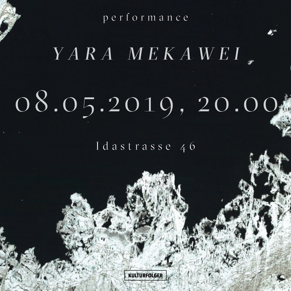 ABOUT:  +99  Live sound performance  It is a quest for the names of God, the qualities, the meanings of words. How does the linguistic meaning of the names affect the spiritual purity, the waves that are produced by the sound frequencies in the vacuum.   BIO: Yara Mekawei is a Cairo-based electronic music composer and sound artist. A prolific artist and scholar, Mekawei‘s sonic bricolages draw inspiration from the flow of urban centers and the infrastructure of cities. Interested in the philosophy of architecture, history and literature. Mekawei used the optical transfer from the musical conversation and transferring the sound waves to a visual forms. Her work is based on sound as a tool of vision, the philosophy of composition is shaped by sophisticated practices that convey messages of conceptual dimension to the public. Mekawei using the research literature specializing in the social ideologies in her concepts. She follows her projects through a research point of unite between work and the other, whose work shows an intangible aspect of her personality, and being feminine in an East African society.   Yara Mekawei is artist in residence at AiR Rote Fabrik from April until June 2019.   https://rotefabrik.ch/de/akteure/artists-in-residence/air-overview/yara-mekawei/#/   Yara Mekawei ►  yaramekawei.wix.com/yaramekawei